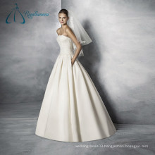 Sleeveless Lace Appliques Court Train New Design Beautiful Wedding Dresses